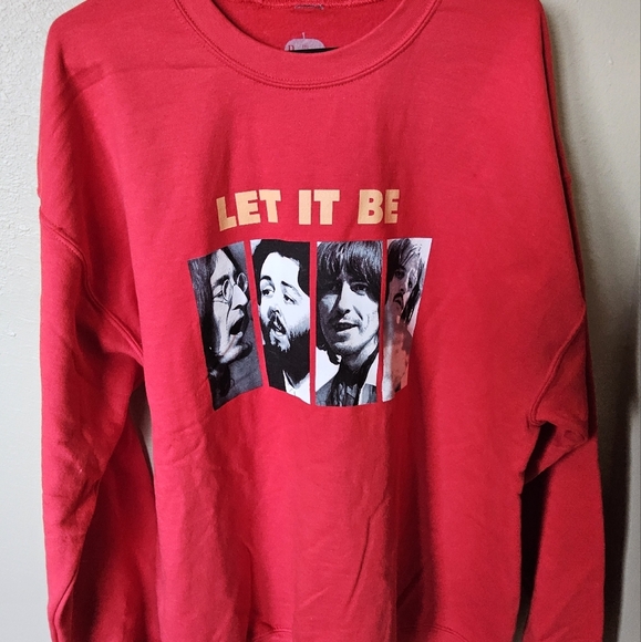 beatles red Let It Be crewneck Sweatshirt - Picture 1 of 2